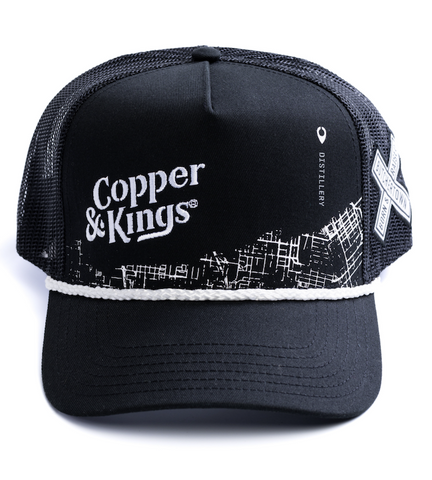 Copper & Kings Black & White Map Hat